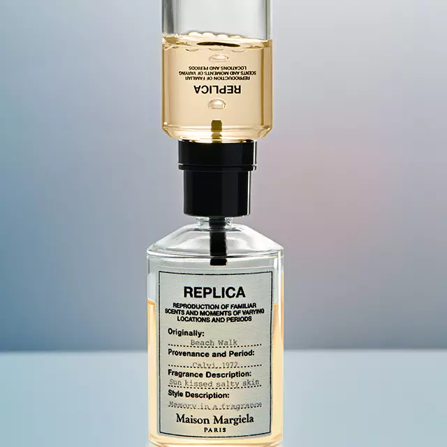 Replica Beach Walk perfume bottle being refilled