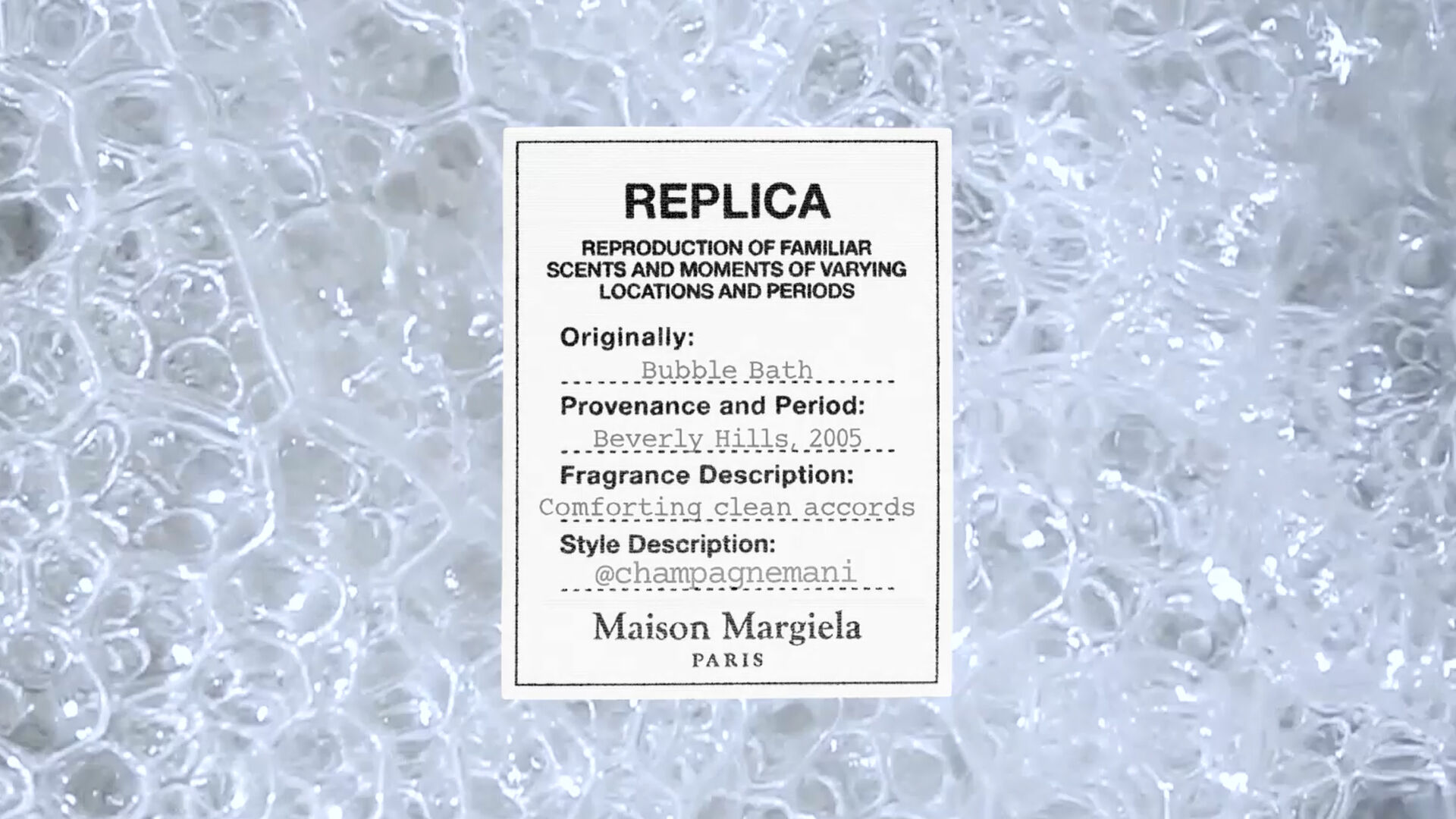 REPLICA Bubble Bath Perfume EDT Maison Margiela Official